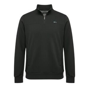 Reel Life Mens Quarter Zip Pullover Sweatshirt Black Large Mock Neck Pocket